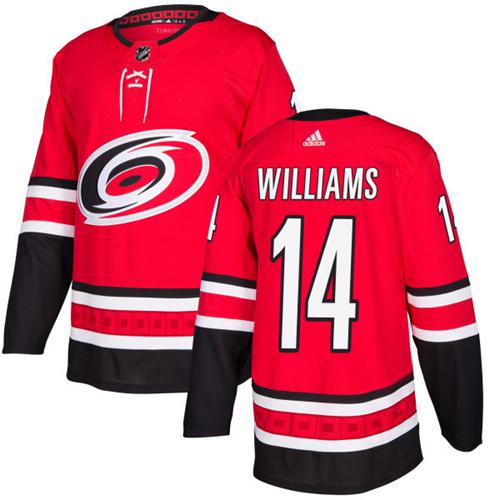 Adidas Carolina Hurricanes 14 Justin Williams Red Home Authentic Stitched Youth NHL Jersey
